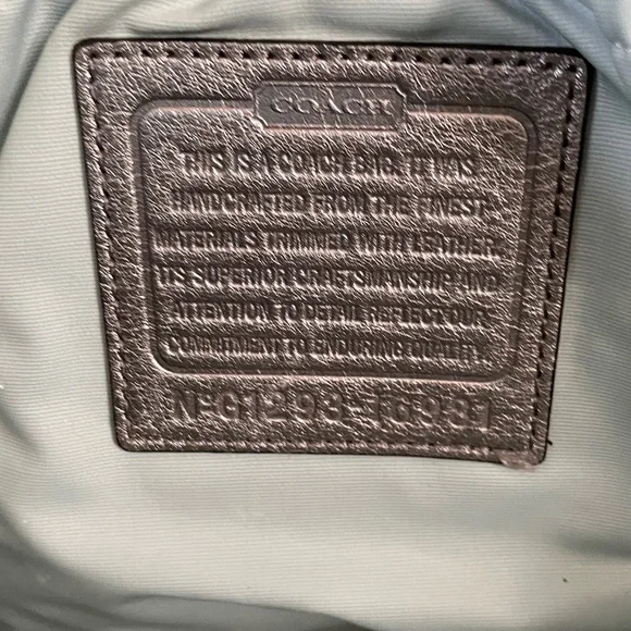 Coach Signature Logo Print Canvas with Leather Trim Diaper Bag
